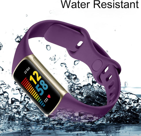 GEAK 4 Pack Slim Band Compatible with Fitbit Charge 5/Charge 6 Bands Women Men, Soft Silicone Sport Replacement Wristband for Fitbit Charge 5/Char...