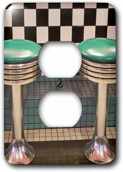 3dRose lsp_92888_6 New Mexico, Albuquerque, 66 Diner, Route 66 US32 MDE0054 Michael Defreitas 2 Plug Outlet Cover...