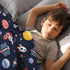 Outer Space Blanket for Boys, Soft Space Astronaut Theme Plush Flannel Blanket for Nursery Baby Crib, Cozy Warm Navy Blue Rocket Galaxy Planet Fuz...