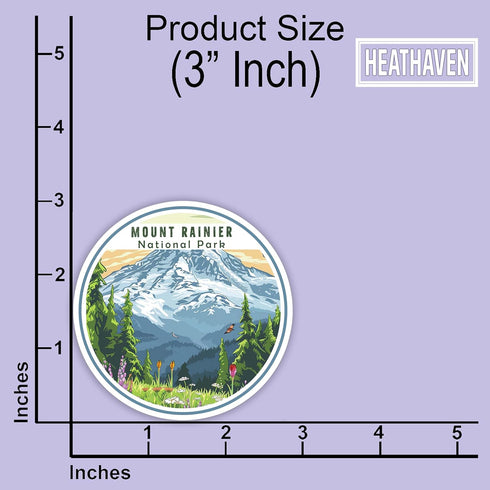 (3pcs) Mount Rainier National Park Sticker, National Parks, Stickers for Water Bottles, National Park Stickers. Adventure Stickers, Hiking Sticker...