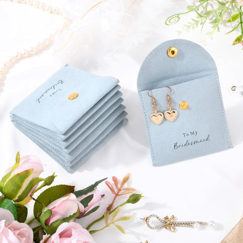 CEELGON Jewelry Bags Bridesmaid Gifts Set of 8 Velvet Small Jewelry Pouch with Button Bracelet Earring Necklace Packaging Bridesmaid Proposal Gift...