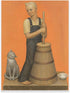 ROSVIOL Grant Wood Prints - Churning Gouache and Colored Pencil Poster - Modern Oil Painting Reproduction - Poster for Room Aesthetics Canvas Wall...