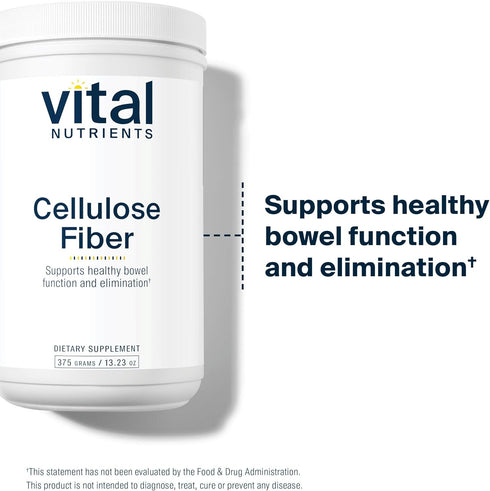 Vital Nutrients Cellulose Fiber | 375g Cellulose Insoluble Fiber Powder | Fiber Supplement Powder Supports Healthy Bowel Function & Healthy Weight...