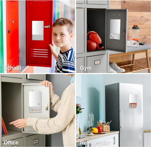 Magnetic Locker Mirror, 6.69" x 5.51" Small Real Glass Mirror with Holder Bag and Magnetic Backing for Coat Lockers School Locker Bathroom Househo...