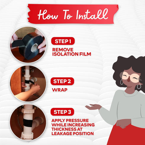 XFasten Self Fusing Silicone Tape for Plumbing Clear 1" X 36-Foot Non-Adhesive Leak Seal Tape Waterproof, Silicone Grip Tape, Rubber Tape Thick fo...