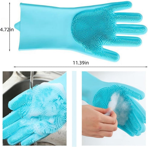 Pet Bathing Gloves, Cat and Dog Bathing Artifacts, Pet Anti-Scratch and Anti-Bite Massage Gloves, Scrubbing Brush.Pet Bath Gloves. (Blue)...