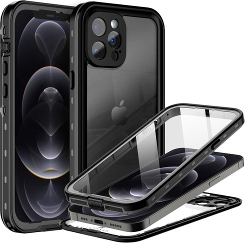 BEASTEK Waterproof iPhone 12 Pro Case,TRE Series Shockproof Dustproof Underwater IP68 Case with Built-in Screen Protector Full Body Protective Cov...