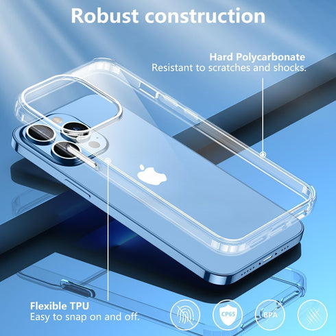 Red2Fire Compatible with iPhone 13 Pro Max Case Clear, Ultra Slim Thin Transparent Anti-Yellowing Anti-Scratch Shockproof Protective Crystal Clear...