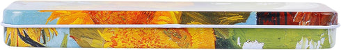 DAHO Tin Pencil Box with World Famous Arts for School, Office, Home, Makeup Storage (Sunflower)...