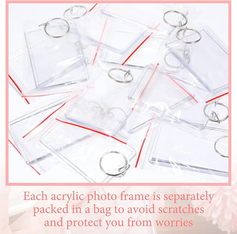 Yaomiao Acrylic Photo Frame Keychain Holder Photo Picture Insert Blank Keyring for DIY Craft(2 x 3 Inch,15 Pieces)...