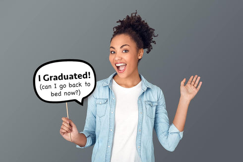 Graduation Photo Booth Props - You Did It Graduated Themed Party Decorations - Funny Photography Supplies Selfie Props with Sticks - 10pcs...