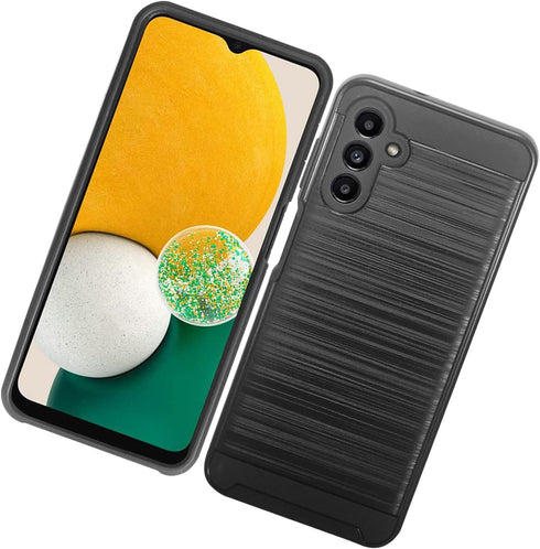 for Samsung Galaxy A13 5G (SM-A136), Galaxy A04S (SM-A047) - Brushed Style Defender Hard Phone Case - CS3 Black...