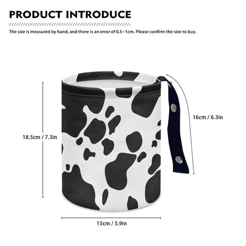 Cow Print Car Garbage Can Waste Basket for Cars - Back Seat, Floor, or Hanging Headrest Car Accessories Interior Road Trip Essentials...