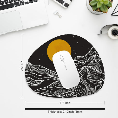 Mouse Pad, Premium-Textured Oval Computer Mousepad, 8.7" x 7.1" Thick 3mm Anti-Slip Waterproof Rubber Mouse Mat, Cute Mouse Pad for Office, Home, ...