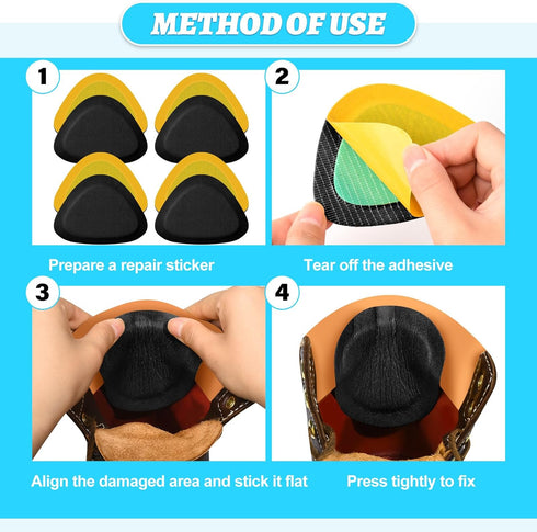 8 Pair Leather Heel Pads, Heel Grips Liner Cushions for Heel Pain Relief, Inserts for Women/Men Loose Shoes Improved Shoe Fit and Comfort (Black)...