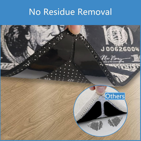 12 PCS Rug Gripper for Hardwood & Tile Floors, Non Slip Rug Pads, Traceless Double Sided Rug Tape, Reusable Carpet Tape for Area Rugs, Rug Corners...