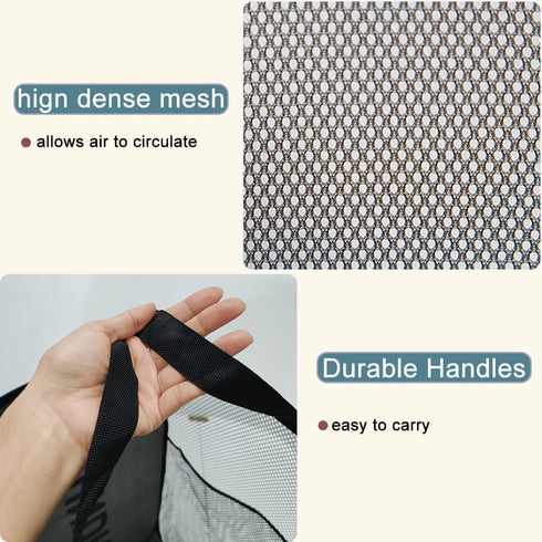 2Pack Collapsible Laundry Baskets Pop Up Laundry Hamper Mesh Storage Bins Kids Hamper for Laundry, Blue...