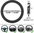 Direct Silicone Auto Car Steering Wheel Cover 13"-15" / 33-38cm, with 4 pcs Air Vent Hook - Black...