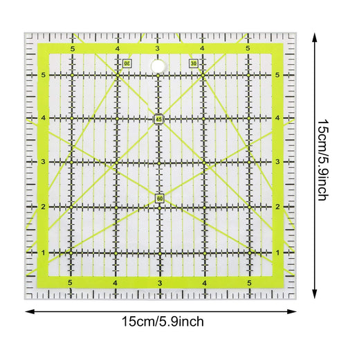 6X 6Inch Quilting Ruler Square Non-Slip Acrylic Quilting Rulerfor Quilting, Sewing and DIY Crafts Fabric Cutting Ruler...