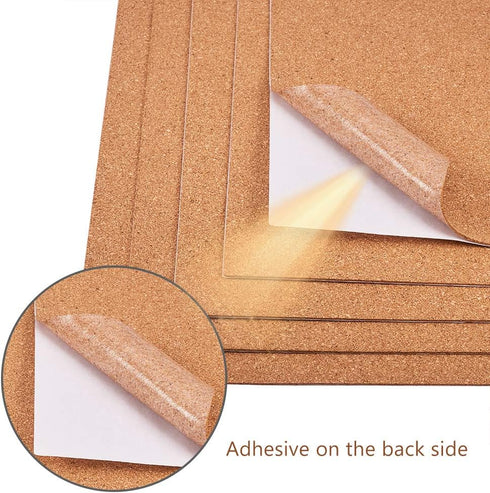 BENECREAT 8 Pack Self-Adhesive Cork Sheets 1mm Thick A4 Rectangle Insulation Cork Backing Sheets for Coaster, Wall Decoration, Wedding Party, DIY ...