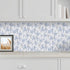 17.7"x118" Blue Grey Floral Peel and Stick Wallpaper Iris Flower Bouquet Leaf Mural Wallpaper Floral Contact Paper Self Adhesive Removable Floral ...