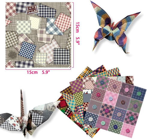 Square Origami Paper 6x6 Double Sided 50 Sheets 50 Colors 70GSM Origami Kit Japanese Chiyo Easy Fold Arts Crafts DIY Handwork Beginner Cloth...
