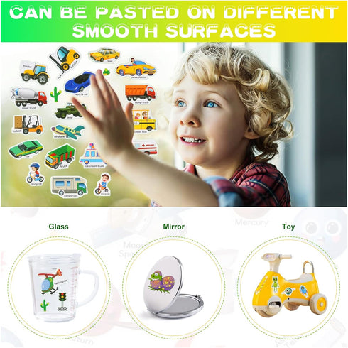 Sticker Book for Kids Ages 4-8, Reusable Sticker Books Educational Toys Learning Books, Space, Vehicles and Dinosaurs Stickers Book for Toddlers K...