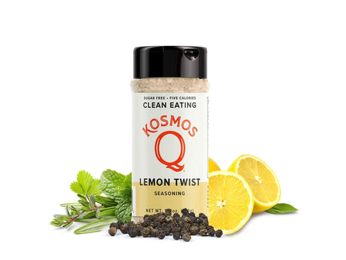 Kosmos Q Lemon Twist Seasoning, Zesty Lemon Pepper Spice Mix for Chicken, Fish, Veggies & More, All-Natural Clean Eating Herbs & Spices, Sugar Fre...