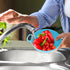 6-in Colander, Dual Handles, BPA-Free, Dishwasher Safe Compact Food Strainer for Fruits, Veggies and Pasta, 3-Cup Capacity, Red and Blue, 2-Pack...
