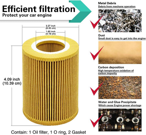 Oil Filter Fits BMW 325i 325Ci X3 X5 Z3 Z4 525i 528i 330i 330Ci 530i 328i E36 E46 E39 E60 Replace HU925/4 X | Part No. 11427512300 11421427908 114...