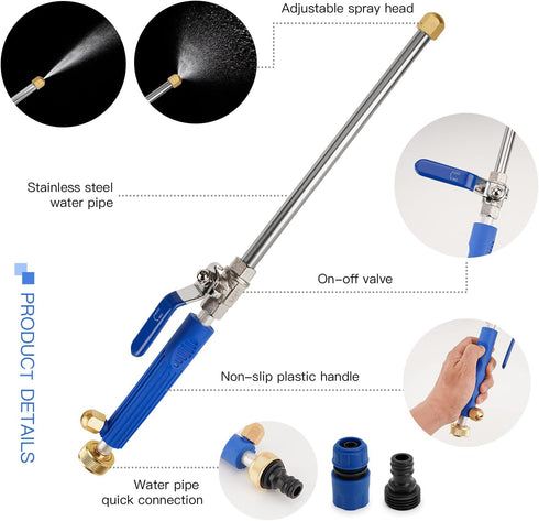 Jet Nozzle Power Washer for Garden Hose,Hydro Jet High Pressure Power Hose Nozzle Wand Glass Window Cleaning Sprayer Extendable Home Garden Car Wa...