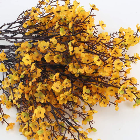 AILANDA 6 PCS Artificial Babys Breath Orange Yellow Fake Gypsophila Flower Silk Floral Arrangements Table Centerpieces Home Kitchen Office Garden ...