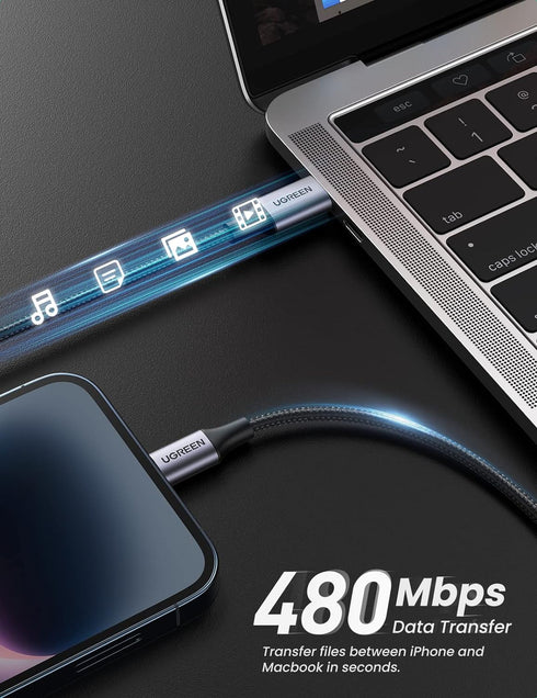 UGREEN USB C to Lightning Cable 3FT - MFi Certification Lightning Cable Compatible with iPhone 14/14 Pro/14 Pro Max, iPhone 13/12/11/X/XR/XS/8 Ser...