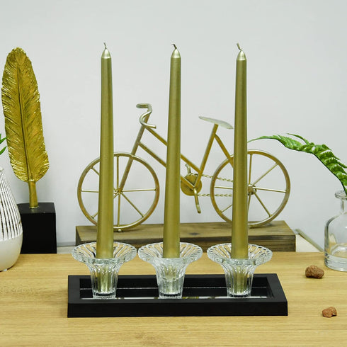 Zest Candle Inch, Metallic Bronze Gold 12-Piece Taper Candles, 12 inch, Count...