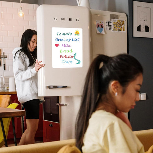 2 Pack Magnetic Dry Erase White Board for Fridge, Small Whiteboards with 6 Markers and 1 Eraser for Refrigerator, Mini Notepads for Kids and Stude...