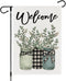 Welcome Summer Floral Mason Jar Garden Flag 12x18 Inch Double Sided Flowers Yard Outdoor Flag(A)...