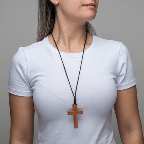Intercession Wood Cross Crucifix on Cord (2.75 Inches)...
