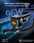 SUNDAREE USB C 96W Super Fast Car Charger PD & QC3.0 with 5ft 45W Type C Coiled Cable, Car Phone Charger Adapter for iPhone 15 14 13 12 11 Pro Max...