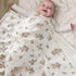 Muslin Baby Blankets for Girls Super Soft Nursery Minky Blankets with Breathable Muslin Cotton Front and 3D Touch Dotted Fleece Backing, Pink Flor...
