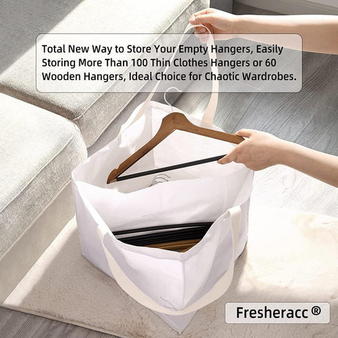 Clothes Hanger Organizer Holder for Space Saving, Fresheracc Hanger Triangle Storage Bag with Handles for Closet Tidier Laundry Rooms Wardrobe Dry...