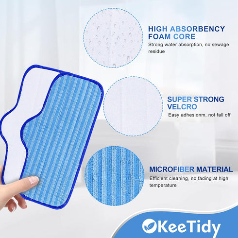 Steam Cleaner Accessories for Dupray Neat - Washable Microfiber Pads for Hardwood Floor Cleaning, Universal Microfiber Cloths and Small Bonnets (6...