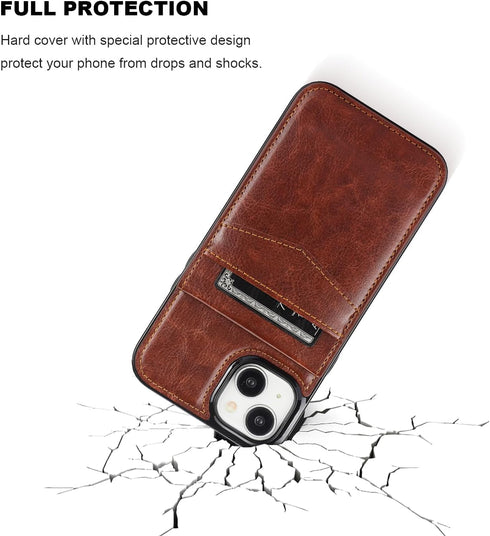 KIHUWEY Compatible with iPhone 15 Plus Case Wallet with Credit Card Holder, Flip Premium Leather Magnetic Clasp Kickstand Heavy Duty Protective Co...