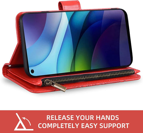 Asuwish Compatible with Moto G Stylus 2021 4G Wallet Case and Tempered Glass Screen Protector Flip Credit Card Holder Cell Phone Cover for Motorol...