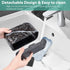 Boperzi Black Toothbrush Holder for Bathroom Toothpaste Organizer Countertop, Detachable Anti-slip Marble Toothpaste Storage Caddy 6 Slots with Dr...
