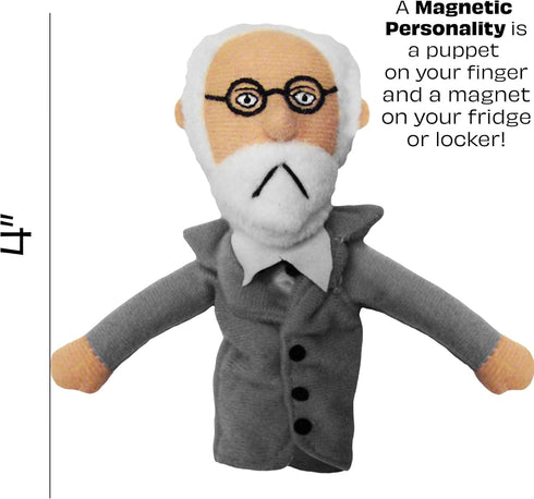 The Unemployed Philosophers Guild Sigmund Freud Magnetic Personality - Plush Finger Puppet and Refrigerator Magnet, Approx 4" Tall...