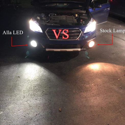Alla Lighting 2800lm PSX24W 2504 LED Fog Lights Bulbs 12276, 6000K Xenon White Xtreme Super Bright COB-72 12V Cars Trucks Replacement...