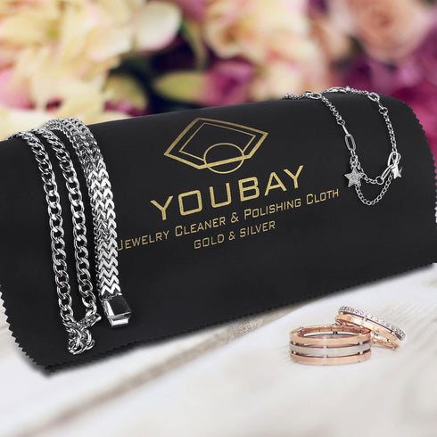 youbay Silver Jewelry Cleaning Cloth - Silver Polishing Cloth for Jewelry, Jewelry Cleaner Cloth for Tarnish Remover, Polishing Cloth for Gold Sil...