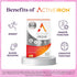Active Iron Supplement, 25mg (60 Capsules) Non-Constipating and Gentle for Women & Men, Highly Absorbed, Clinically Proven to Increase Iron & Ener...