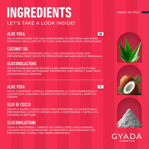 GYADA Curl Defining Mask - Moisturizing and Anti-Frizz Curl Modeling Mask, Softening Mask for Curly Hair, Based on Vine Sap and Fermented Rice Wat...