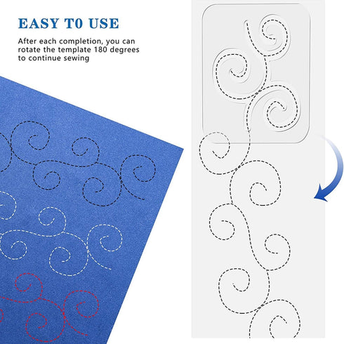 Free Motion Quilting Template Rulers Quilting Ruler with Quilting Frame 3mm for Domestic Sewing Machine with Stainless Steel Low Shank Ruler (D2)...